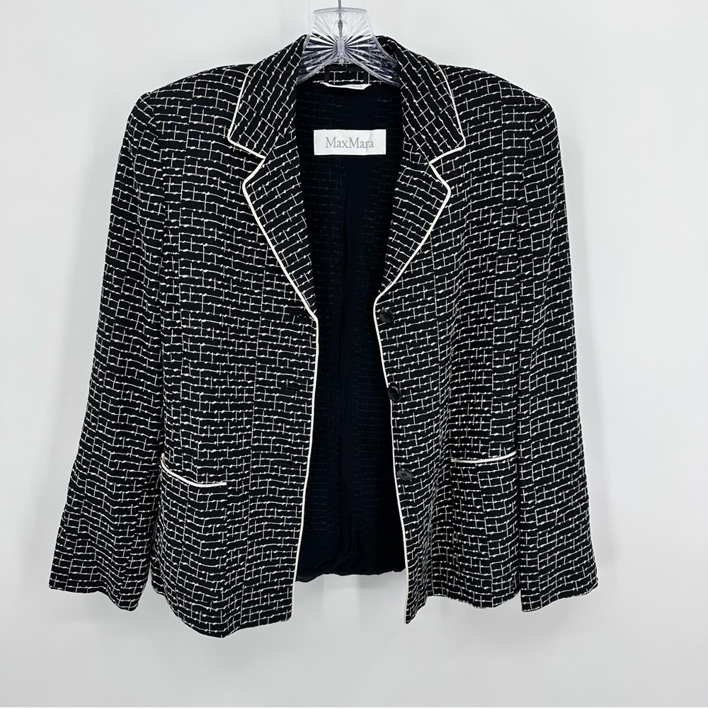 Max Mara Blazer Jacket Made in Italy Black Size 4